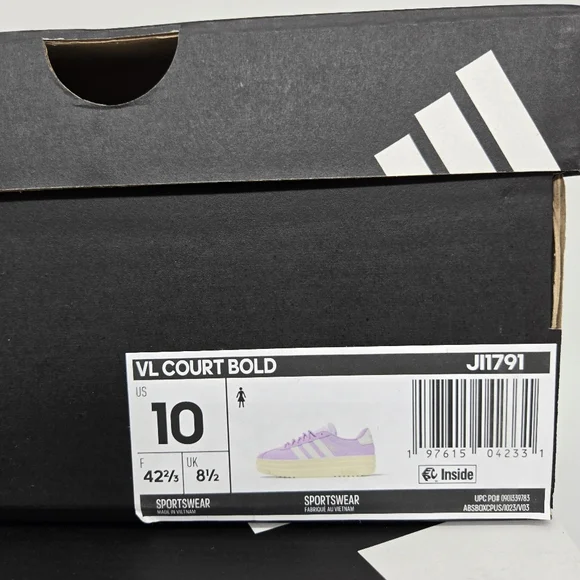 adidas VL Court Bold JI1791 Bliss Lilac Ice Lavender Women's Shoes Size 10 New - Picture 8 of 8